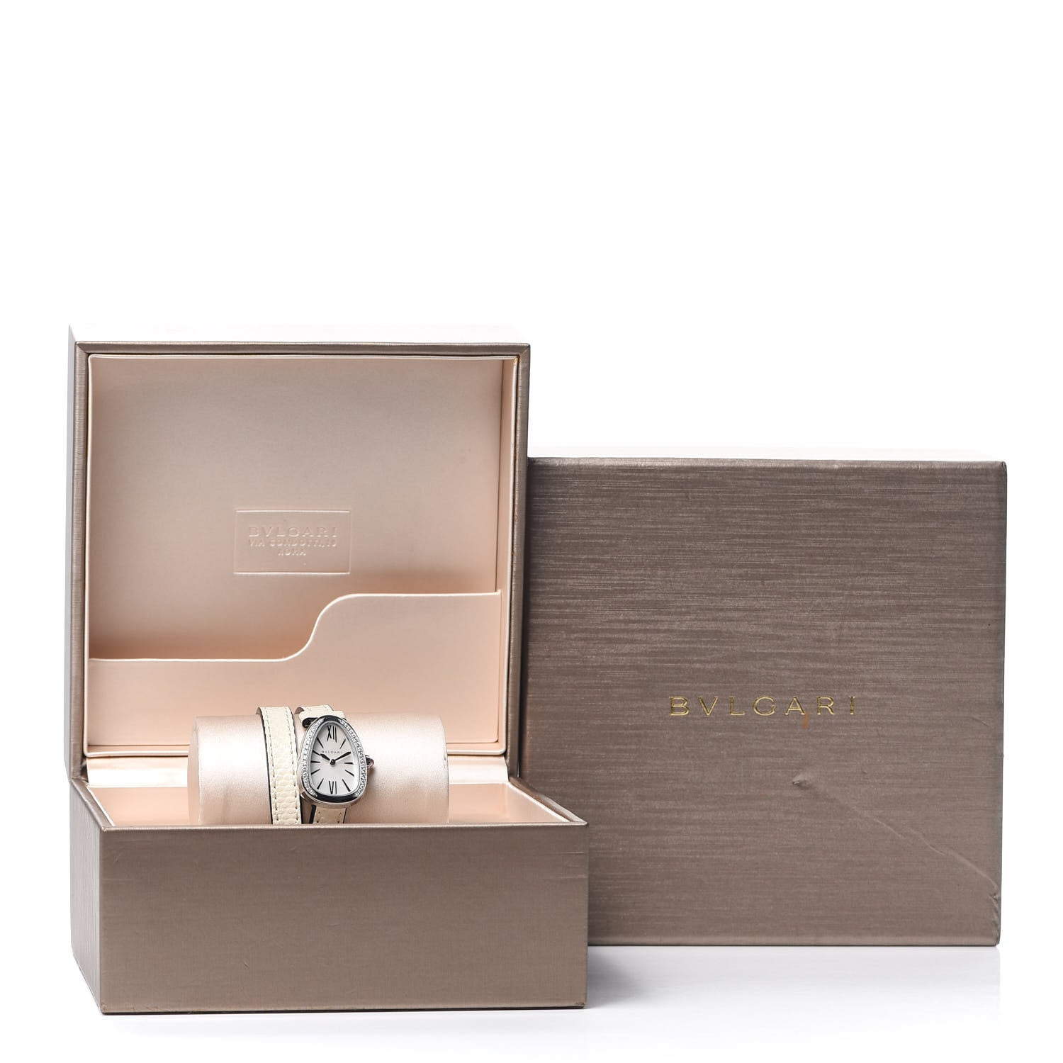Bulgari Stainless Steel Lizard Diamond Bezel Mother of Pearl 27mm Serpenti Double Wrap Quartz Watch 6 of 6