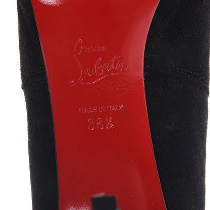 Christian Louboutin Suede Crochinetta 100 Ankle Boots 38.5 Black 8 of 9