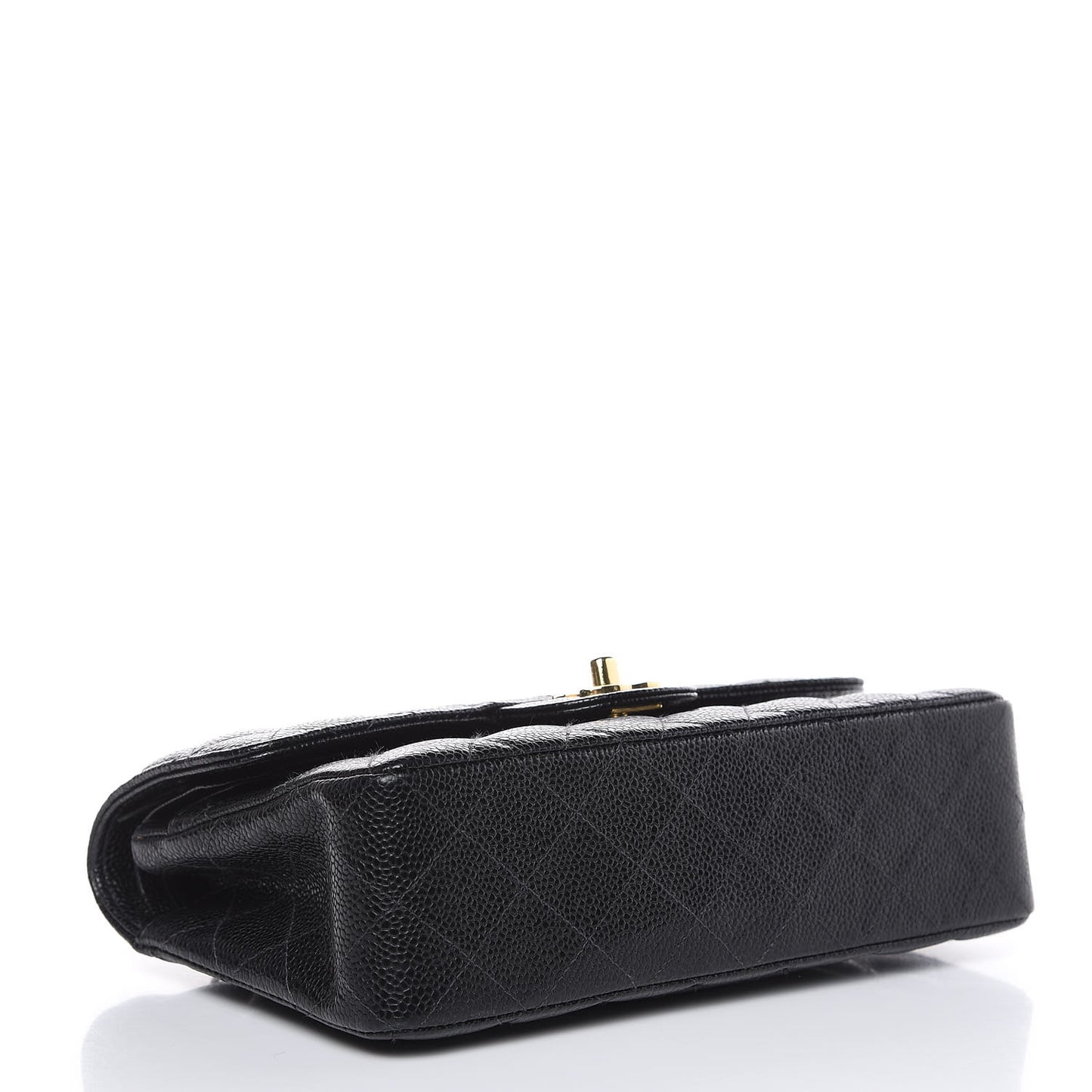 Caviar Quilted Small Double Flap Black