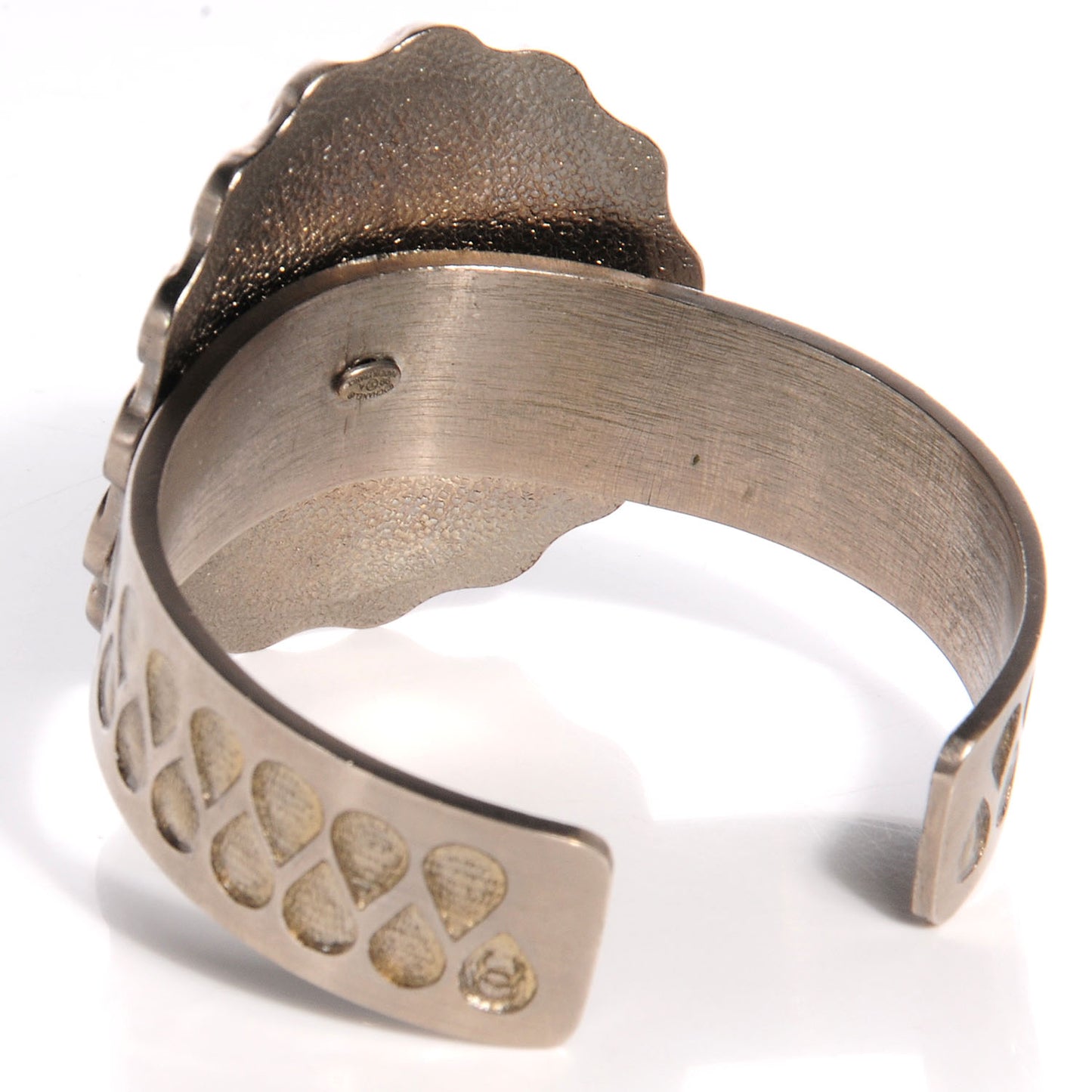 Brushed Metal Glitter Petal Cuff