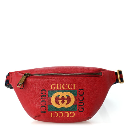 Gucci Grained Calfskin Small Logo Belt Bag Hibiscus Red 1 of 10