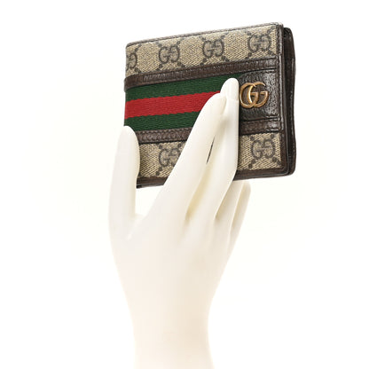 Gucci GG Supreme Monogram Web Mens Ophidia Bi-Fold Wallet Beige New Acero 2 of 8