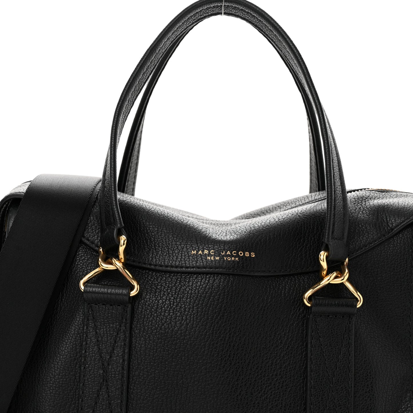 Pebbled Calfskin Wellington Satchel Black