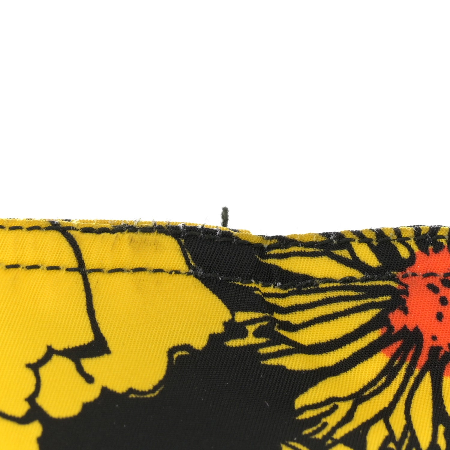 Prada Tessuto Nylon Saffiano Floral Print Tote Giallo 10 of 10