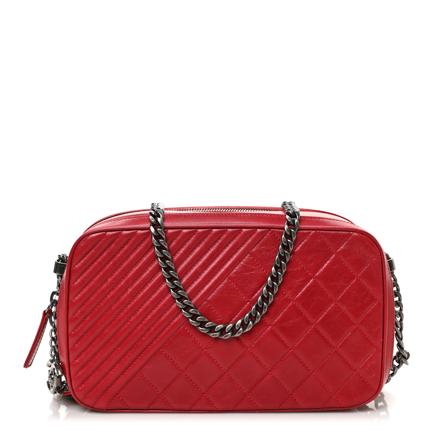 Chanel Lambskin Large Coco Boy Camera Case Red 1 of 11