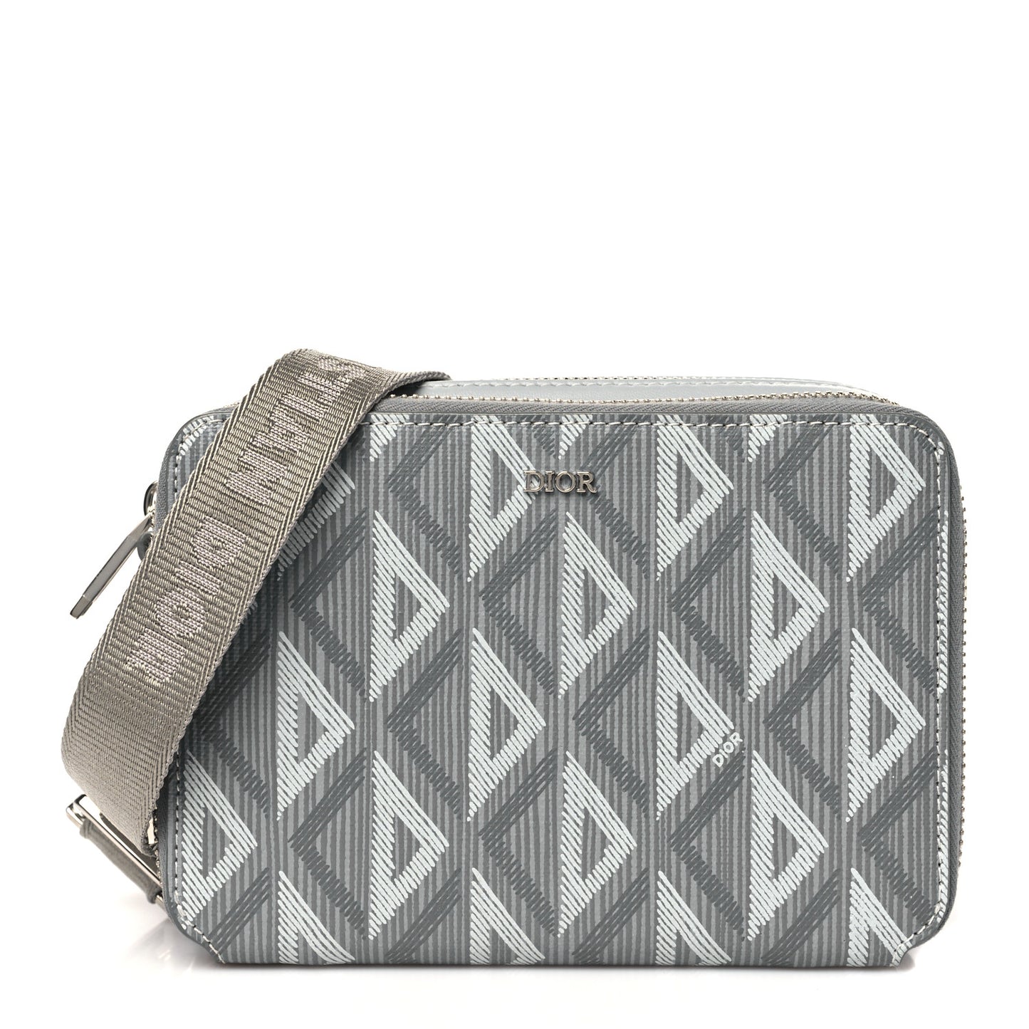 Coated Canvas CD Diamond Messenger Pouch Grey