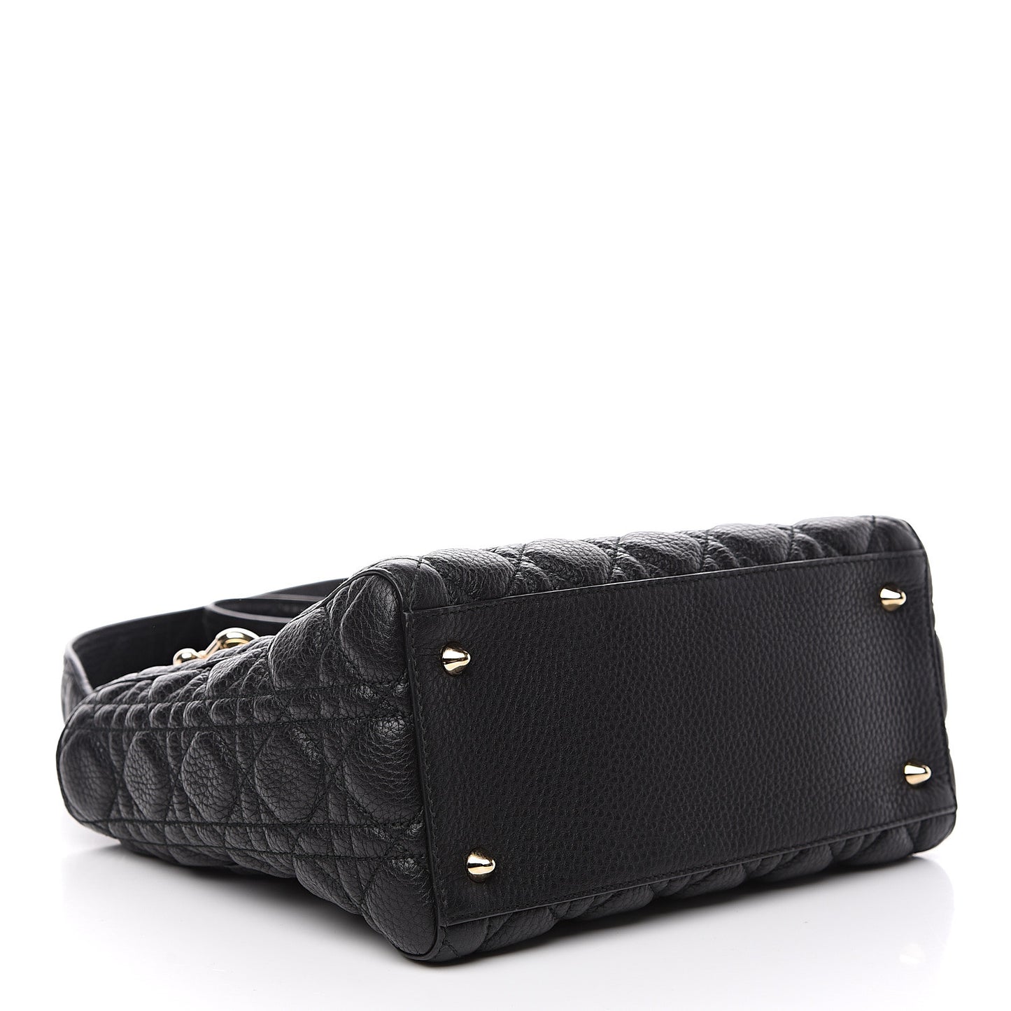 Grained Calfskin Cannage Medium Supple Lady Dior Black