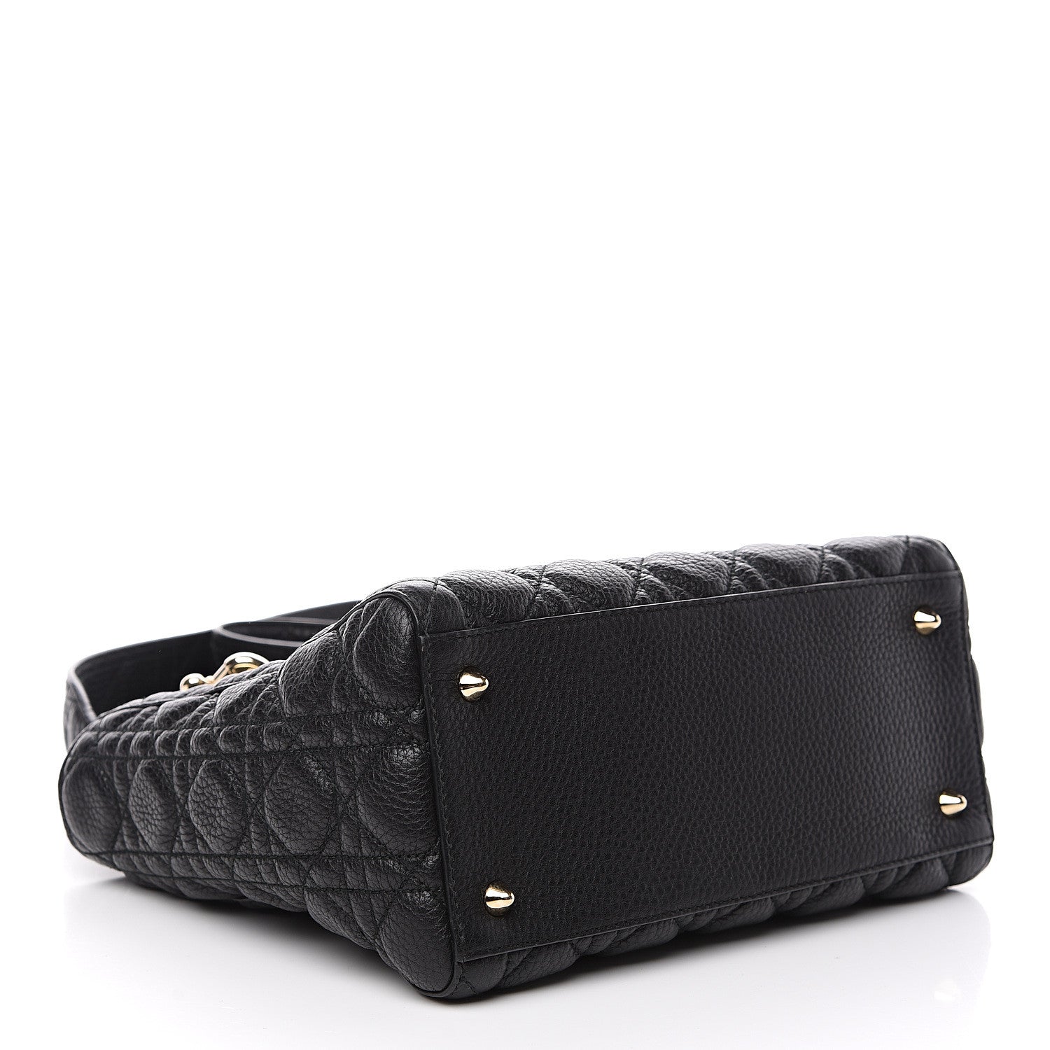 Christian Dior Grained Calfskin Cannage Medium Supple Lady Dior Black 3 of 8