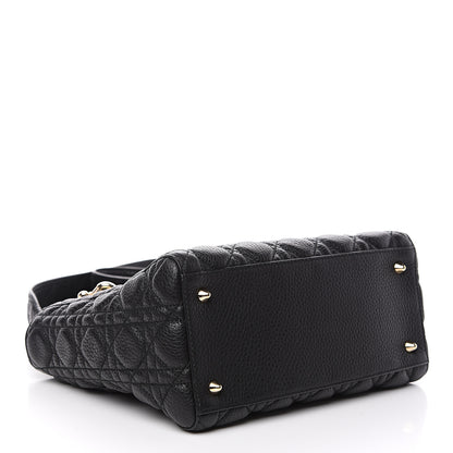 Christian Dior Grained Calfskin Cannage Medium Supple Lady Dior Black 3 of 8