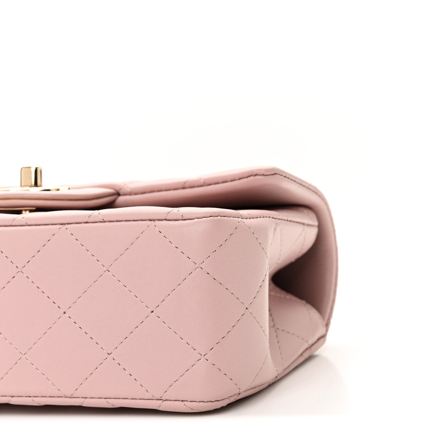 Lambskin Quilted Mini Top Handle Rectangular Flap Light Pink
