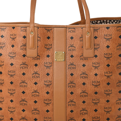 MCM Visetos Large Liz Reversible Shopper Tote Cognac 10 of 17