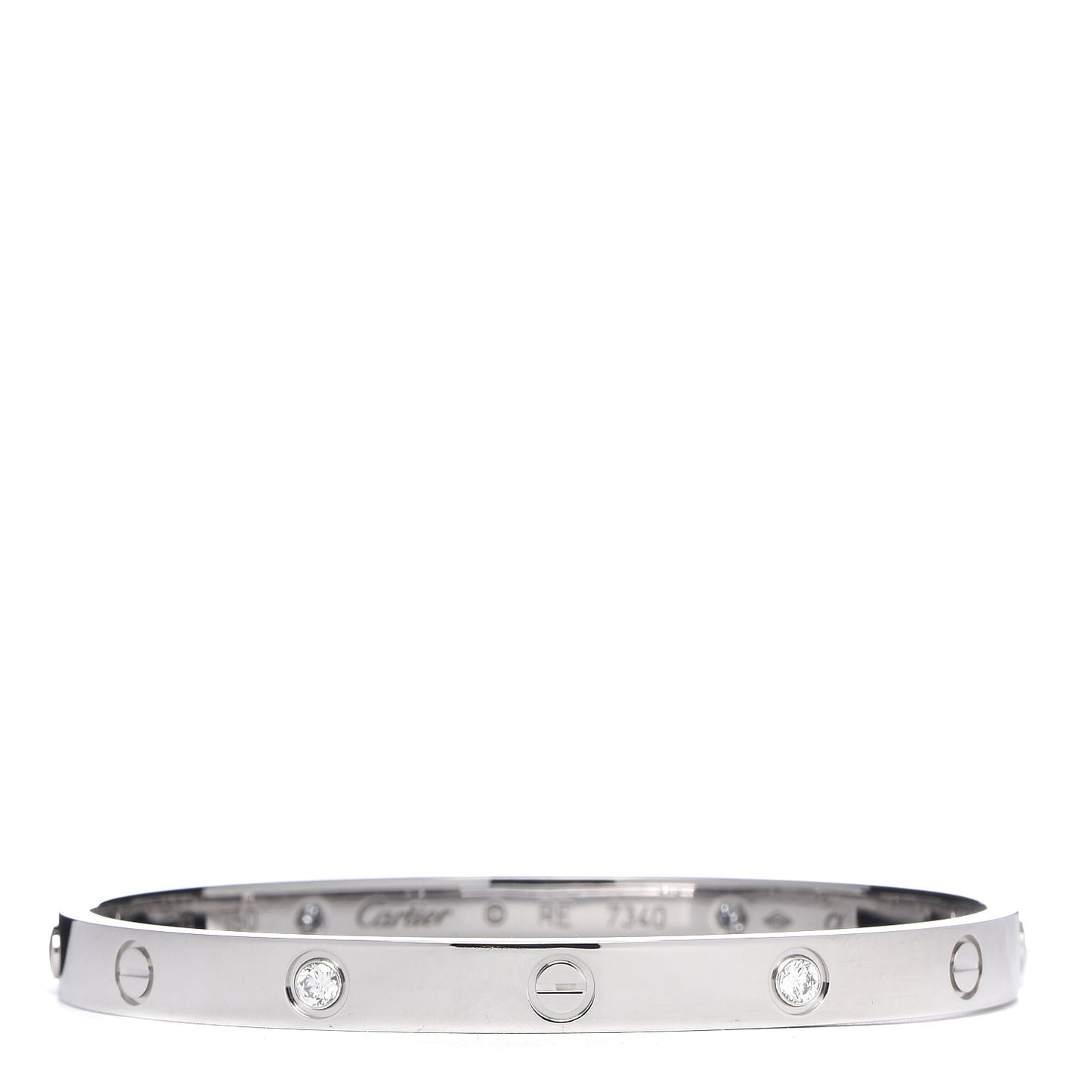 18K White Gold 4 Diamond LOVE Bracelet 19