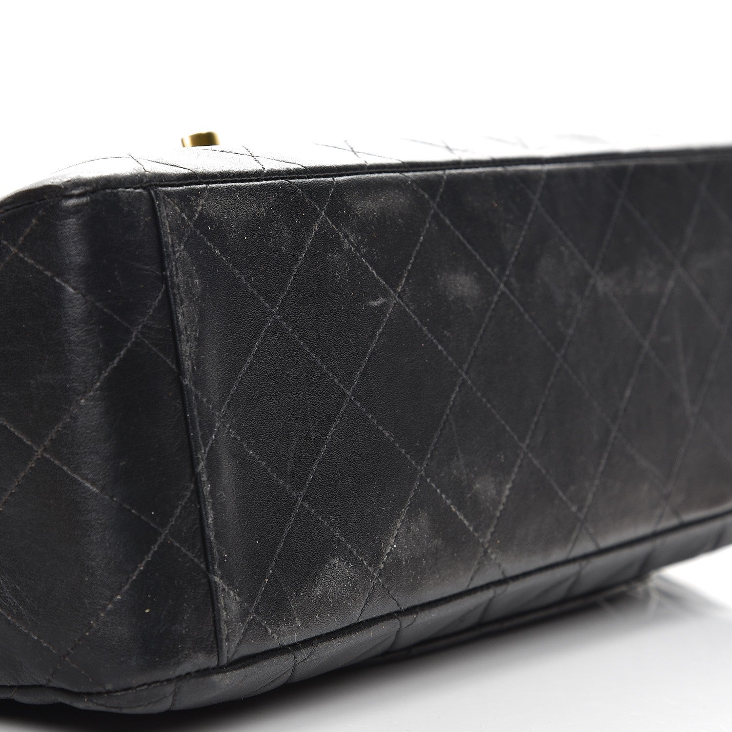 Chanel Lambskin Quilted XL Jumbo Single Flap Black 10 of 11