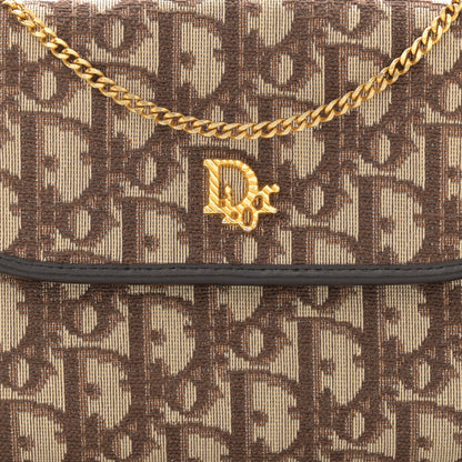 Christian Dior Monogram Oblique Chain Flap Brown 7 of 9