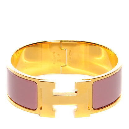 Hermes Enamel Wide Clic Clac H Bracelet PM Rose Poudre 1 of 6