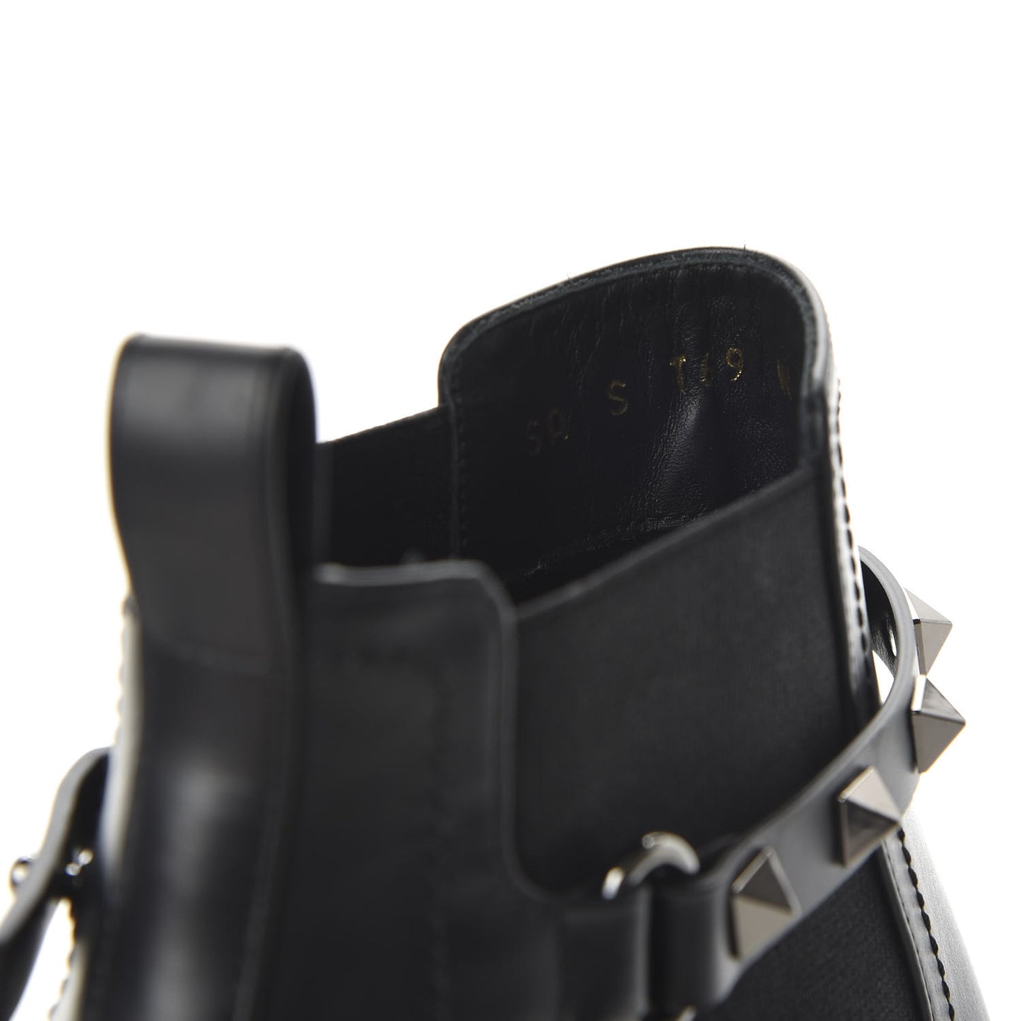Calfskin Rockstud Chelsea 85mm Ankle Boots 39 Black