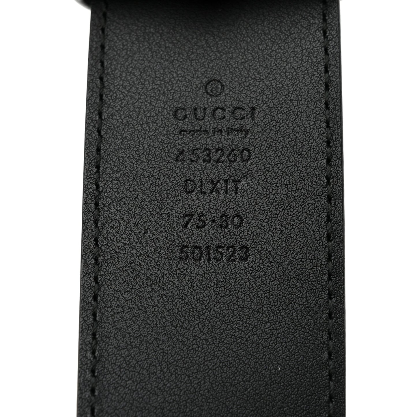 Moon Calfskin Pearl Double G 40mm Belt 75 30 Black Cream
