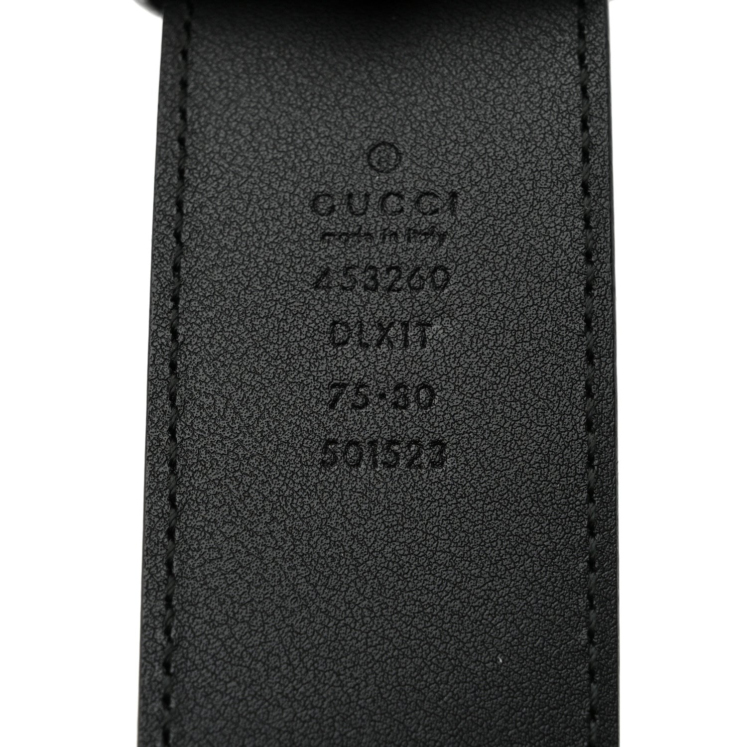 Gucci Moon Calfskin Pearl Double G 40mm Belt 75 30 Black Cream 3 of 6