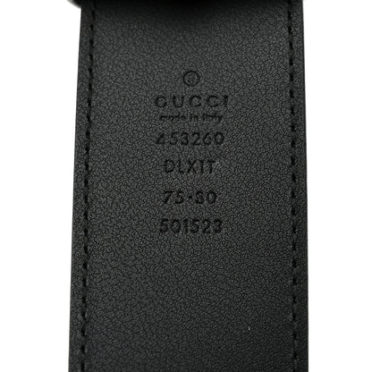 Gucci Moon Calfskin Pearl Double G 40mm Belt 75 30 Black Cream 3 of 6