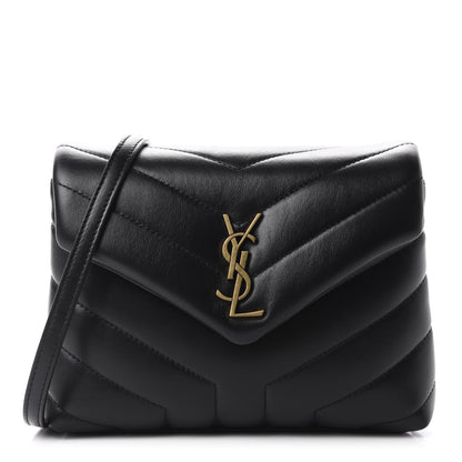 Saint Laurent Calfskin Y Quilted Monogram Toy Loulou Crossbody Bag Black 1 of 12