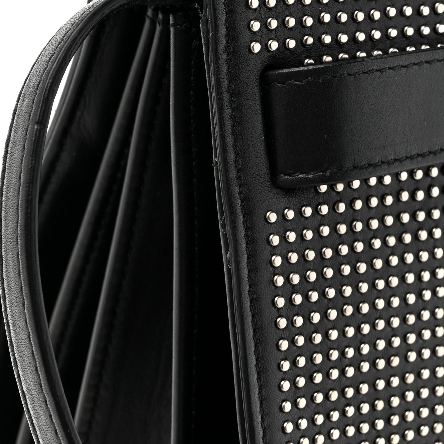 Calfskin Studded Small Sac De Jour Black