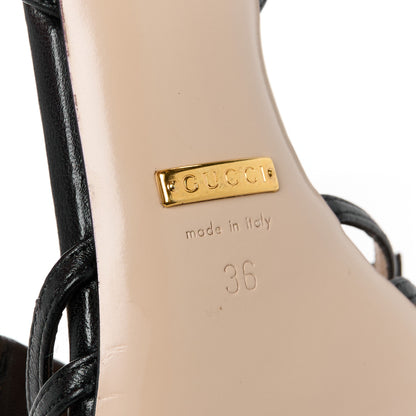 Gucci Nappa Queen Margaret High Heel Sandals 36 Black 8 of 9