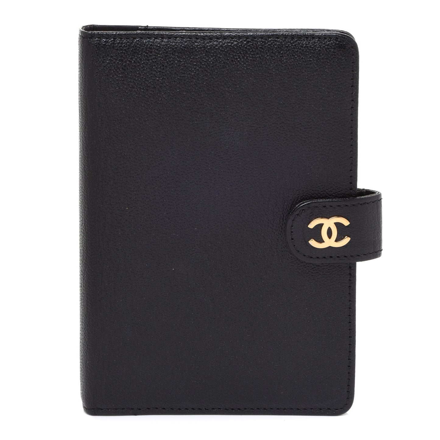 Goatskin Small Ring Agenda Planner Black
