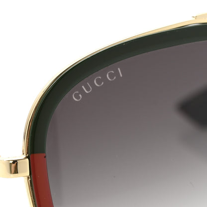 Gucci Web Aviator Sunglasses GG0062S Green Red 7 of 7