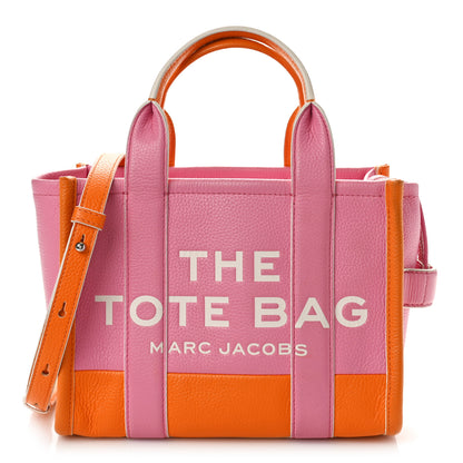 Marc Jacobs Grained Calfskin Small The Tote Bag Pink Orange 1 of 8