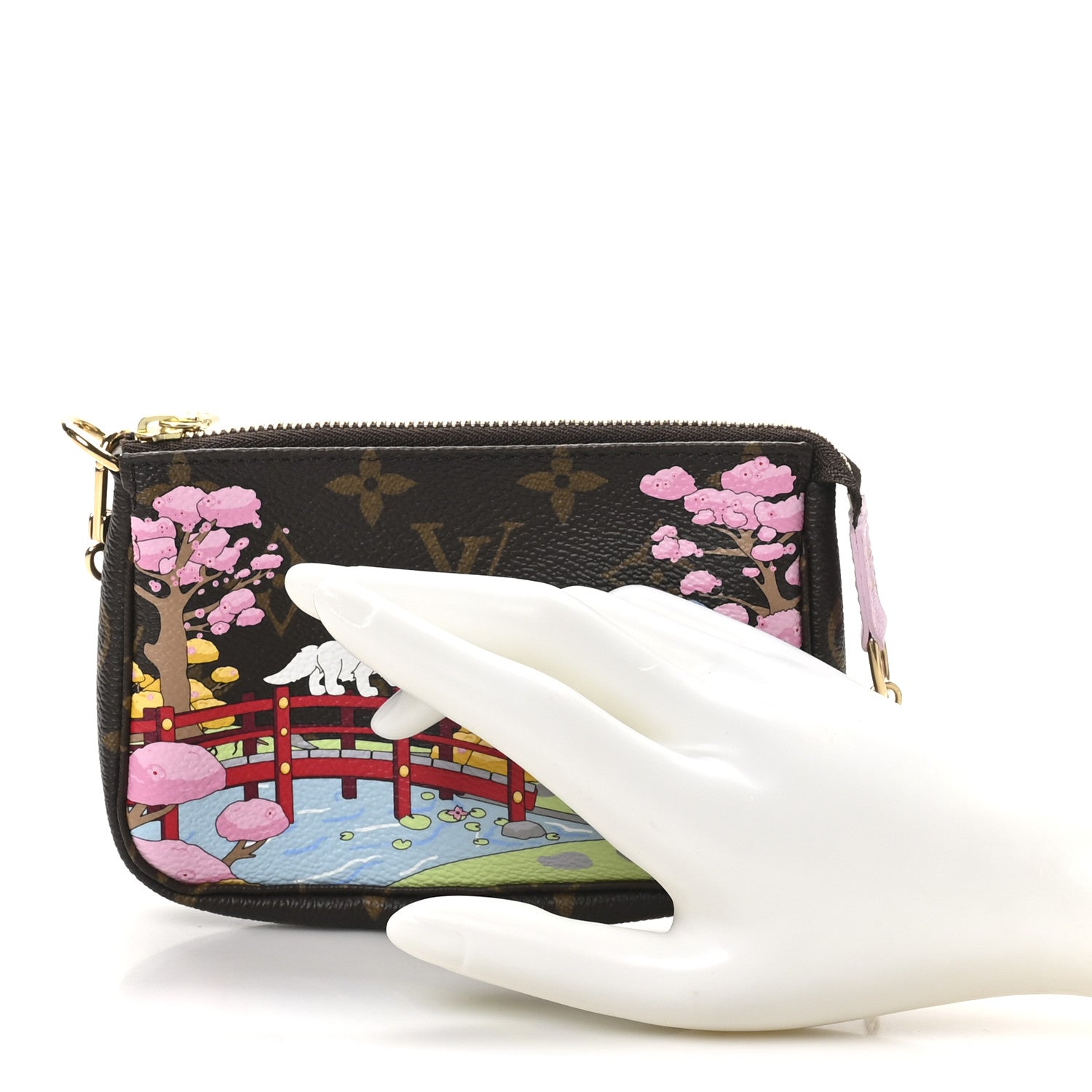 Louis Vuitton Monogram 2021 Christmas Animation Japanese Garden Mini Pochette Accessories Wisteria Pink 2 of 9