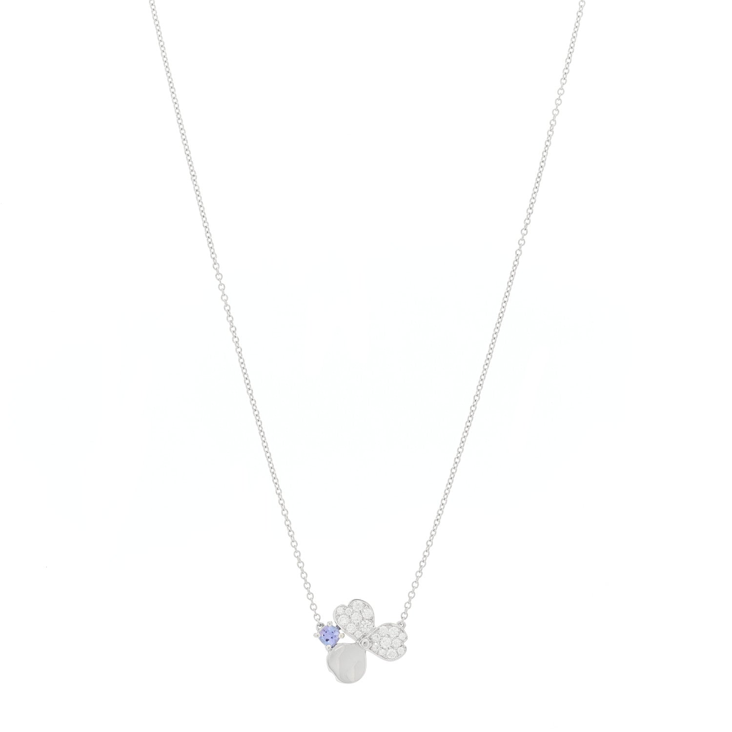 Tiffany Platinum Diamond Tanzanite Paper Flowers Pendant Necklace 1 of 5