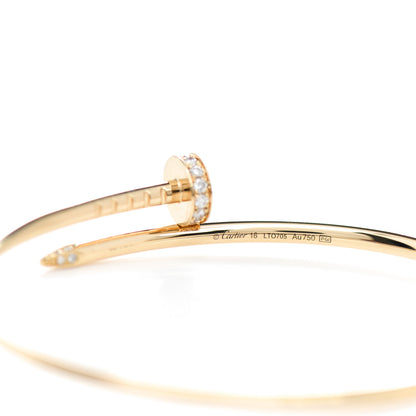 Cartier 18K Yellow Gold Diamond Small Juste Un Clou Bracelet 16 4 of 4