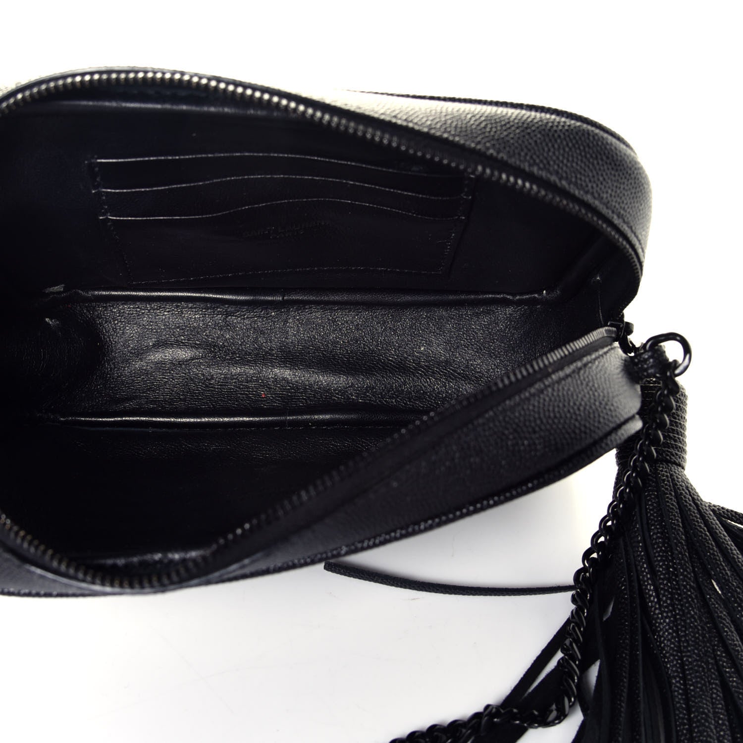 Saint Laurent Grain De Poudre Matelasse Monogram Mini Lou Camera Bag Black 5 of 9