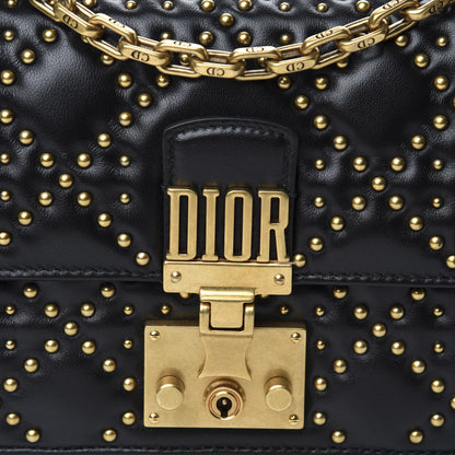 Christian Dior Lambskin Cannage Studded Small Dioraddict Flap Bag Black 10 of 10