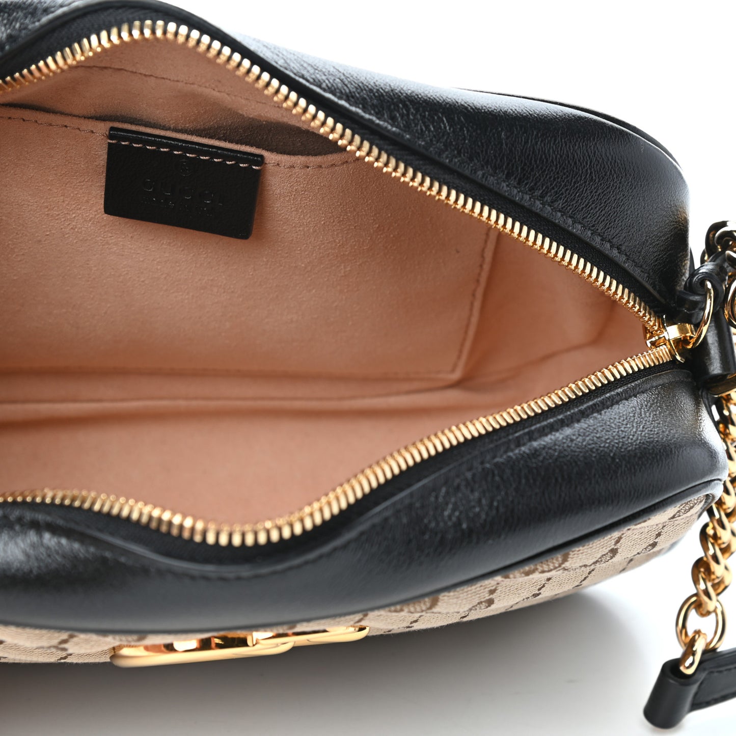 Monogram Matelasse Diagonal Small GG Marmont Chain Shoulder Bag Beige Black