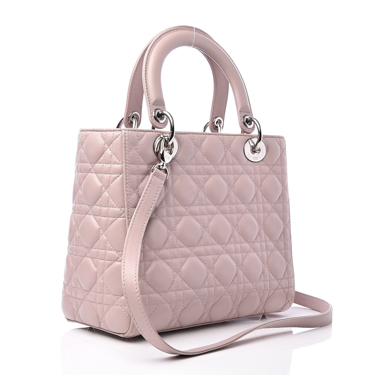 Christian Dior Lambskin Cannage Medium Lady Dior Light Pink 4 of 15