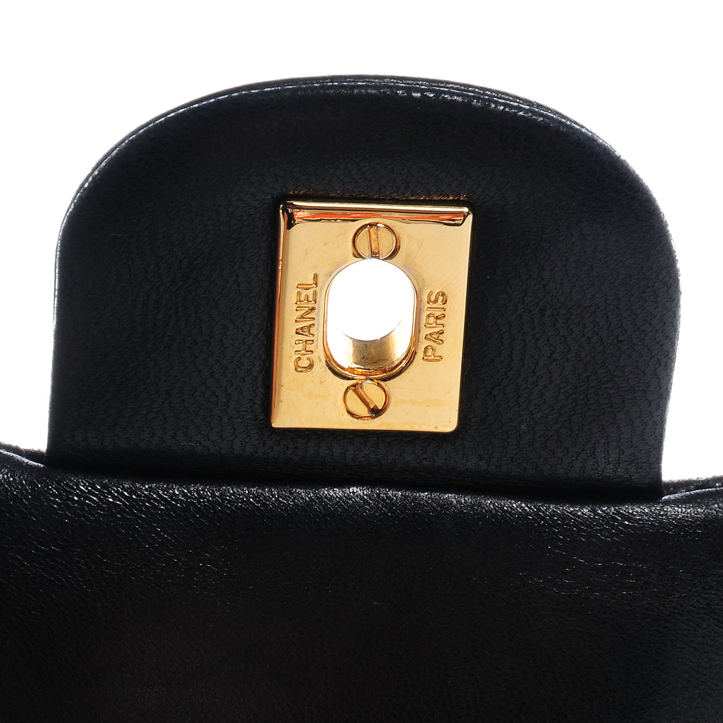 Lambskin Medium Double Flap Black