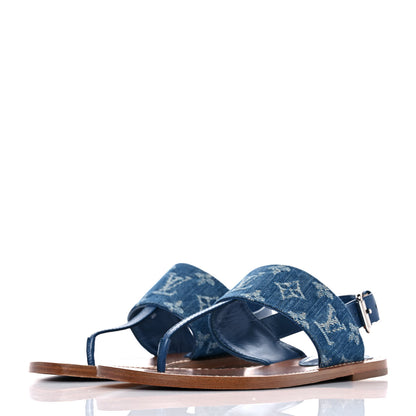 Louis Vuitton Denim Monogram Sandals 36 Blue 3 of 9