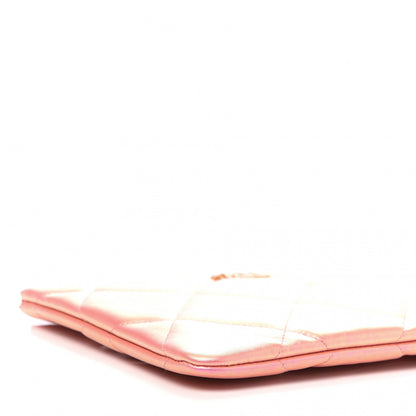 Chanel Iridescent Calfskin Quilted Large 19 Pouch Pink 6 of 10