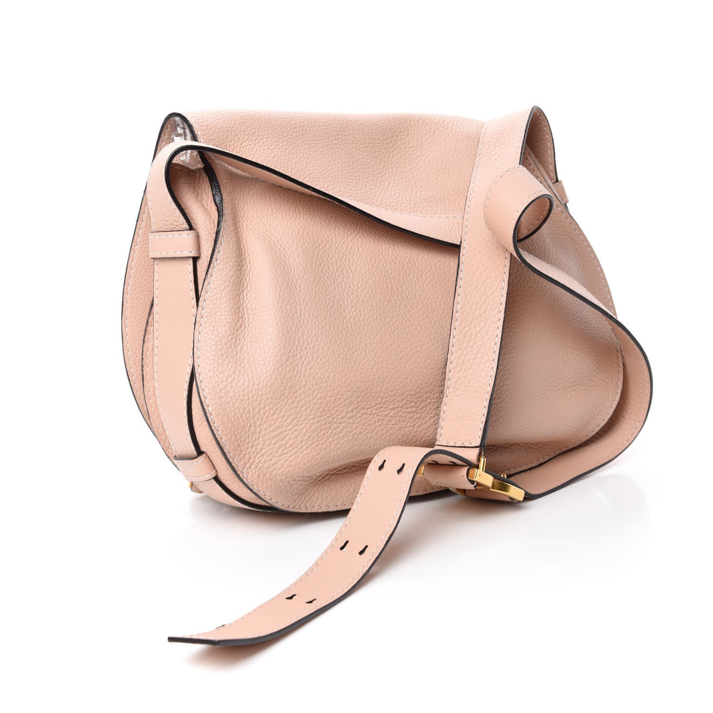 Calfskin Medium Marcie Round Crossbody Bag Blush Nude