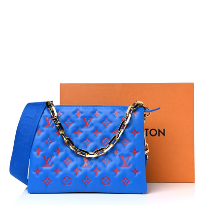 Louis Vuitton Lambskin Embossed Monogram Vuittamins Coussin PM Blue Red 10 of 10