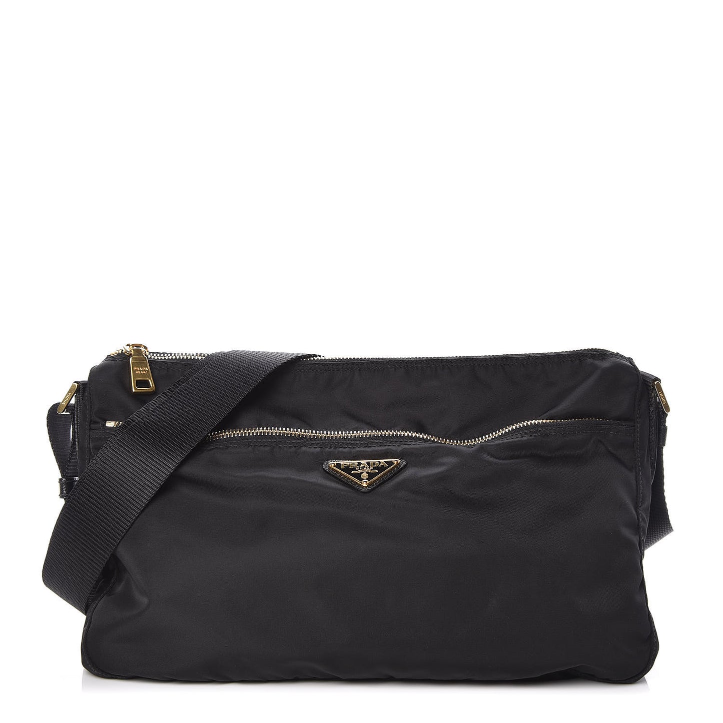 Nylon Vela Colour Messenger Bag Black