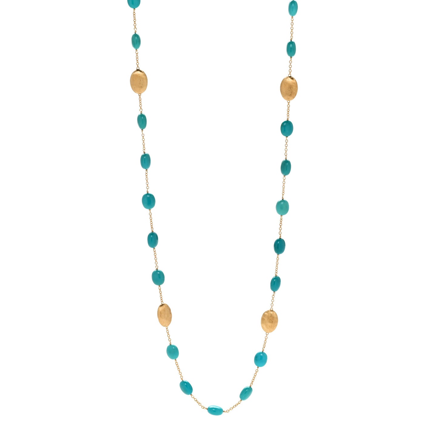 18K Yellow Gold Turquoise Siviglia Long Necklace