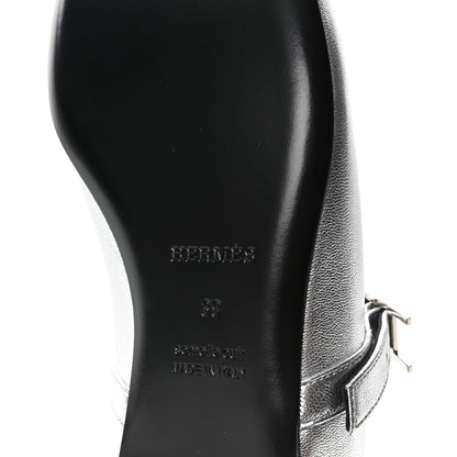 Hermes Metallic Goatskin Jane Ballet Flats 39 Gris Argente 7 of 10