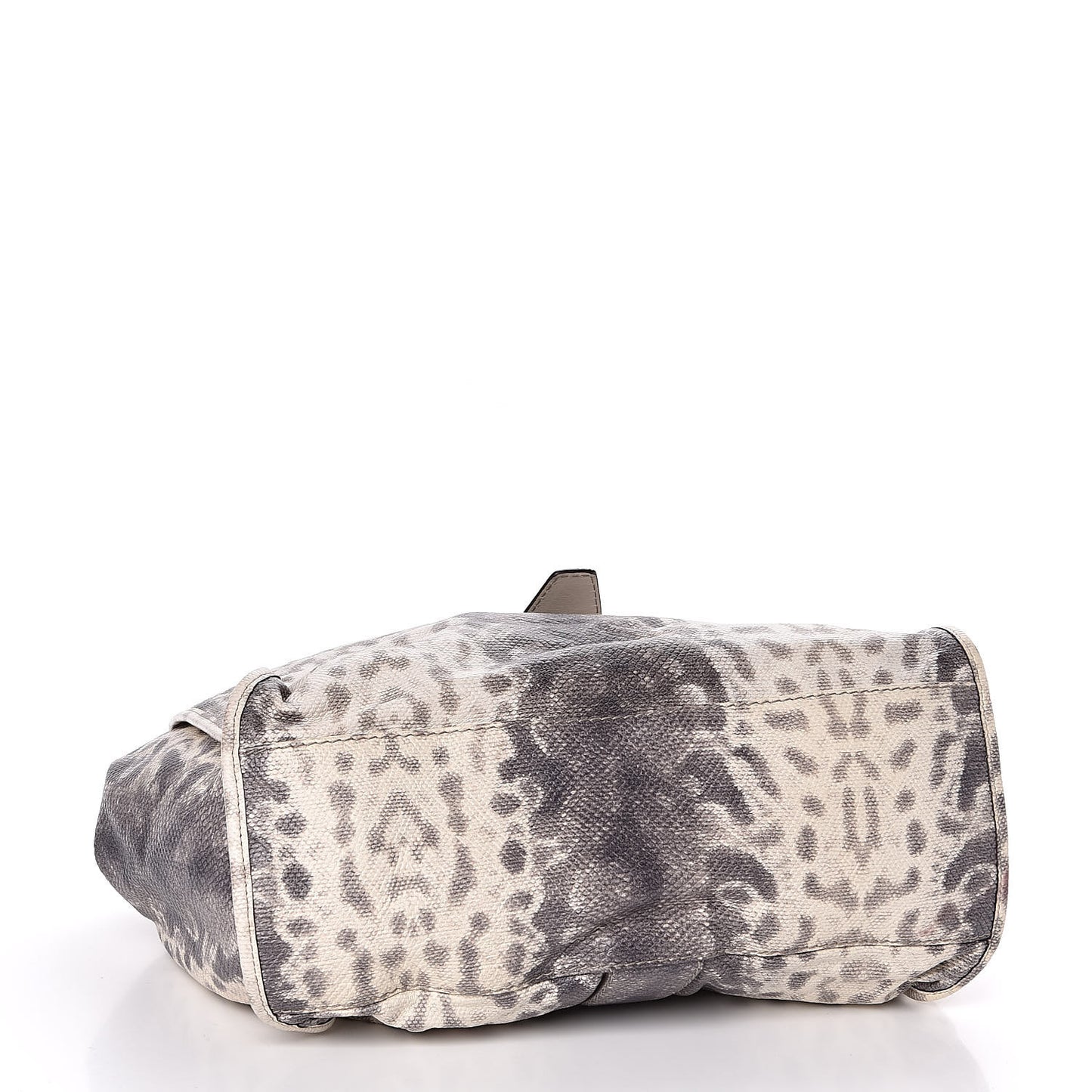 Calfskin Animalier Karung Printed Medium Soft Stirrup Shoulder Bag Gray