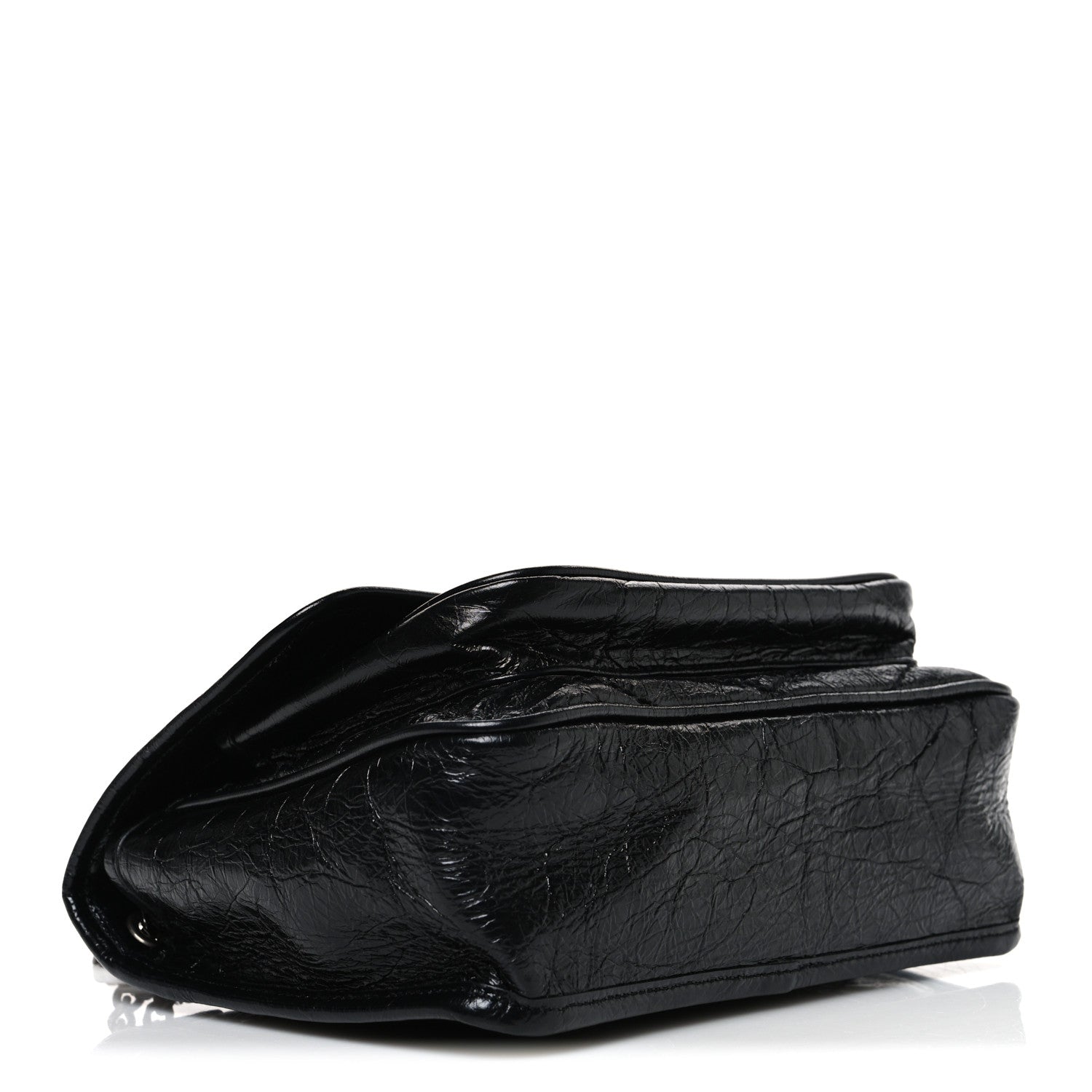 Saint Laurent Crinkled Calfskin Matelasse Monogram Baby Niki Chain Satchel Black 4 of 10