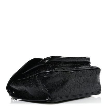 Saint Laurent Crinkled Calfskin Matelasse Monogram Baby Niki Chain Satchel Black 4 of 10
