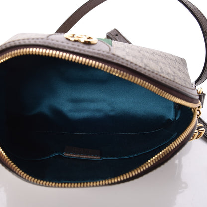 Gucci GG Supreme Monogram Textured Dollar Calfskin Web Small Ophidia Dome Shoulder Bag Beige Ebony New Acero 5 of 9