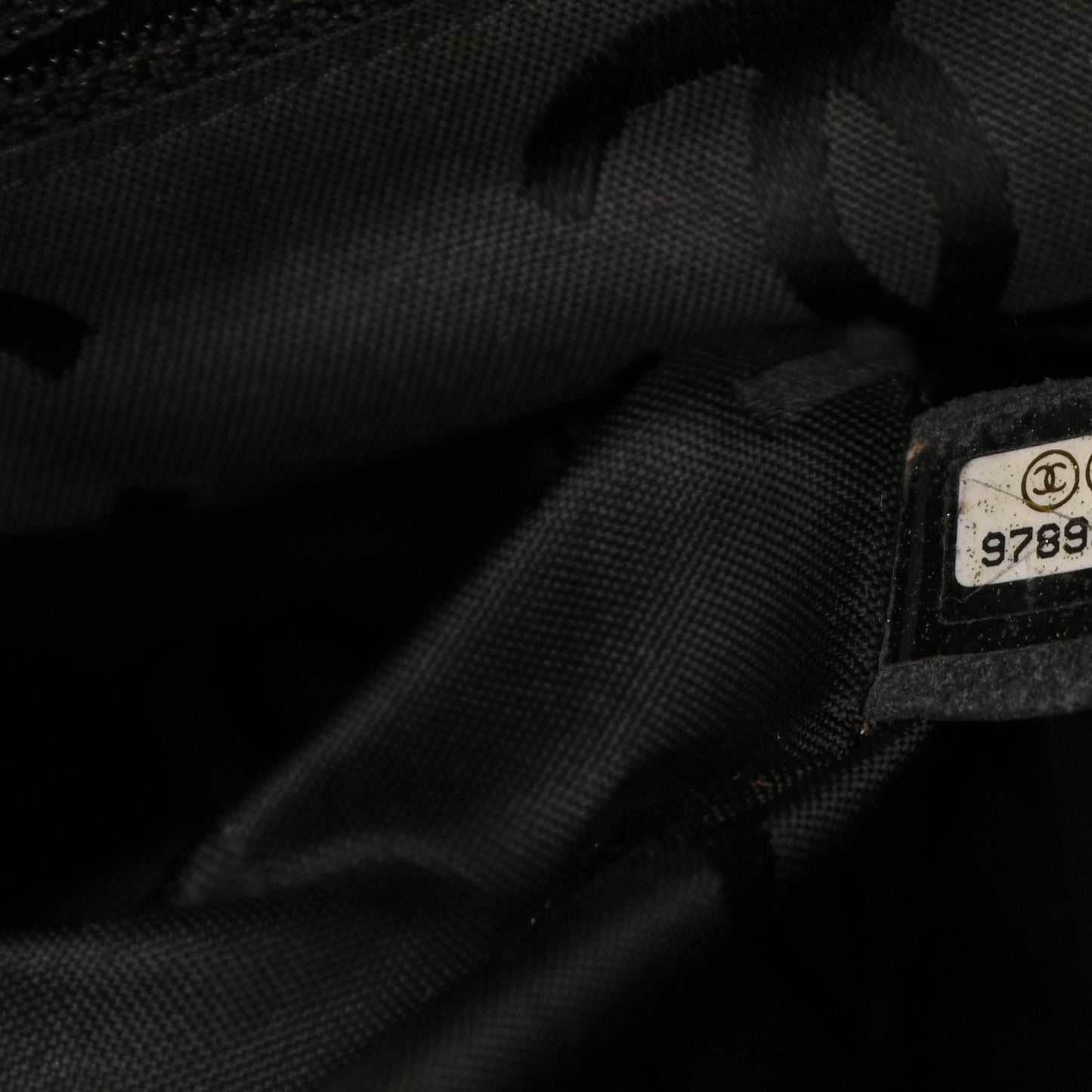 Calfskin Quilted Large Cambon Flap Beige Black