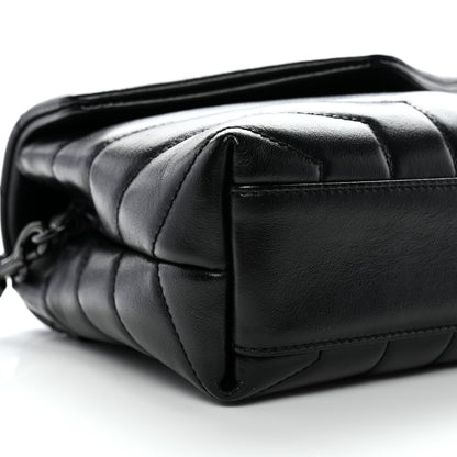 Saint Laurent Calfskin Y Quilted Monogram Monochrome Toy Loulou Crossbody Bag Black 8 of 9